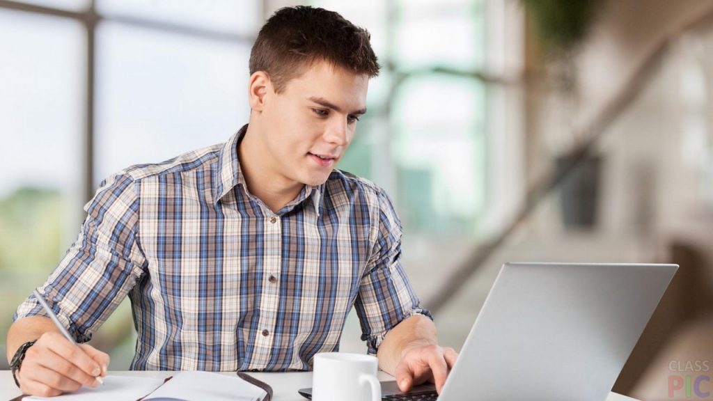 man and notebook